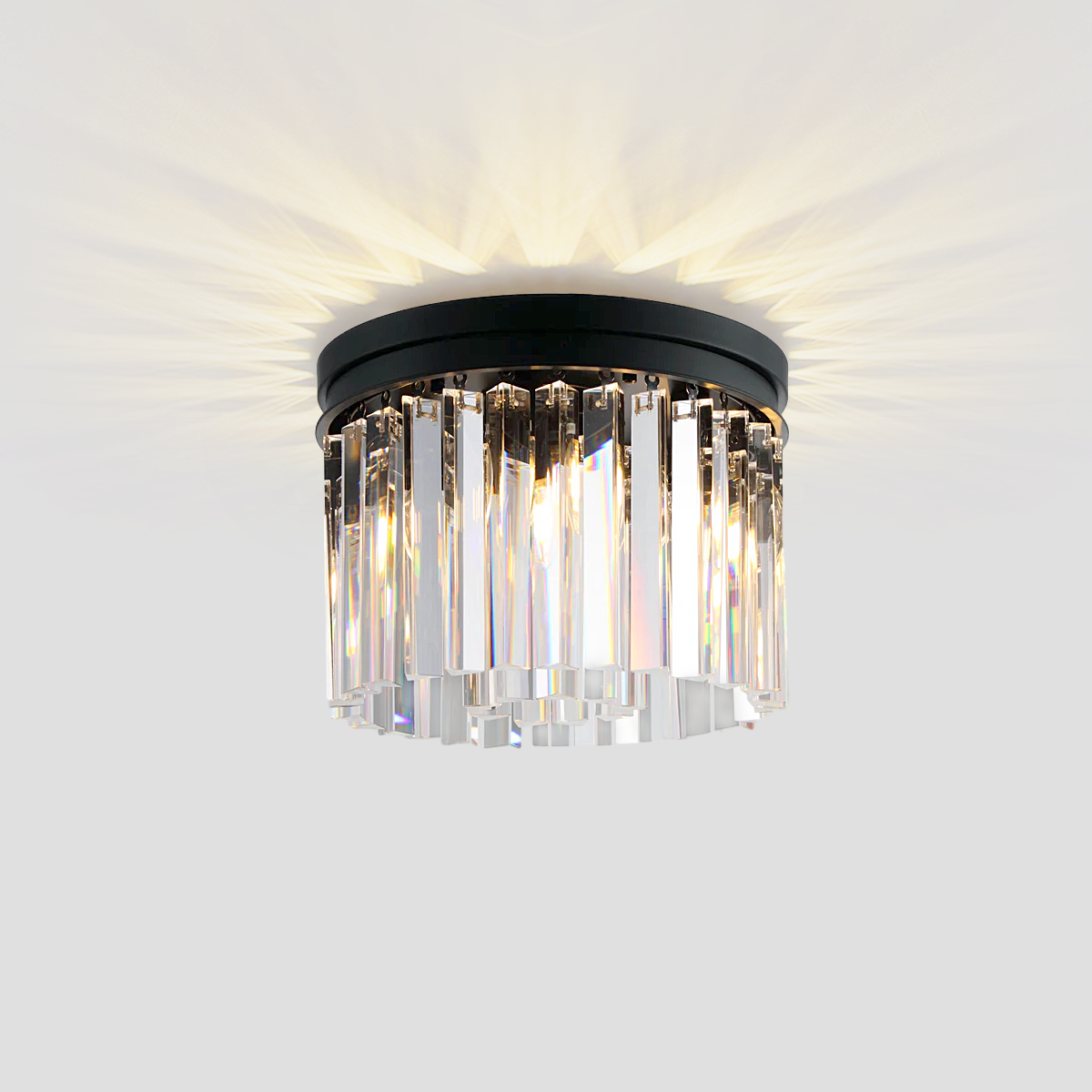 Della 1-Tier Crystal Round Flushmount