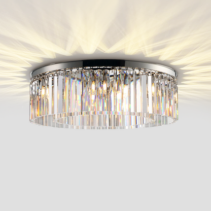 Della 1-Tier Crystal Round Flushmount