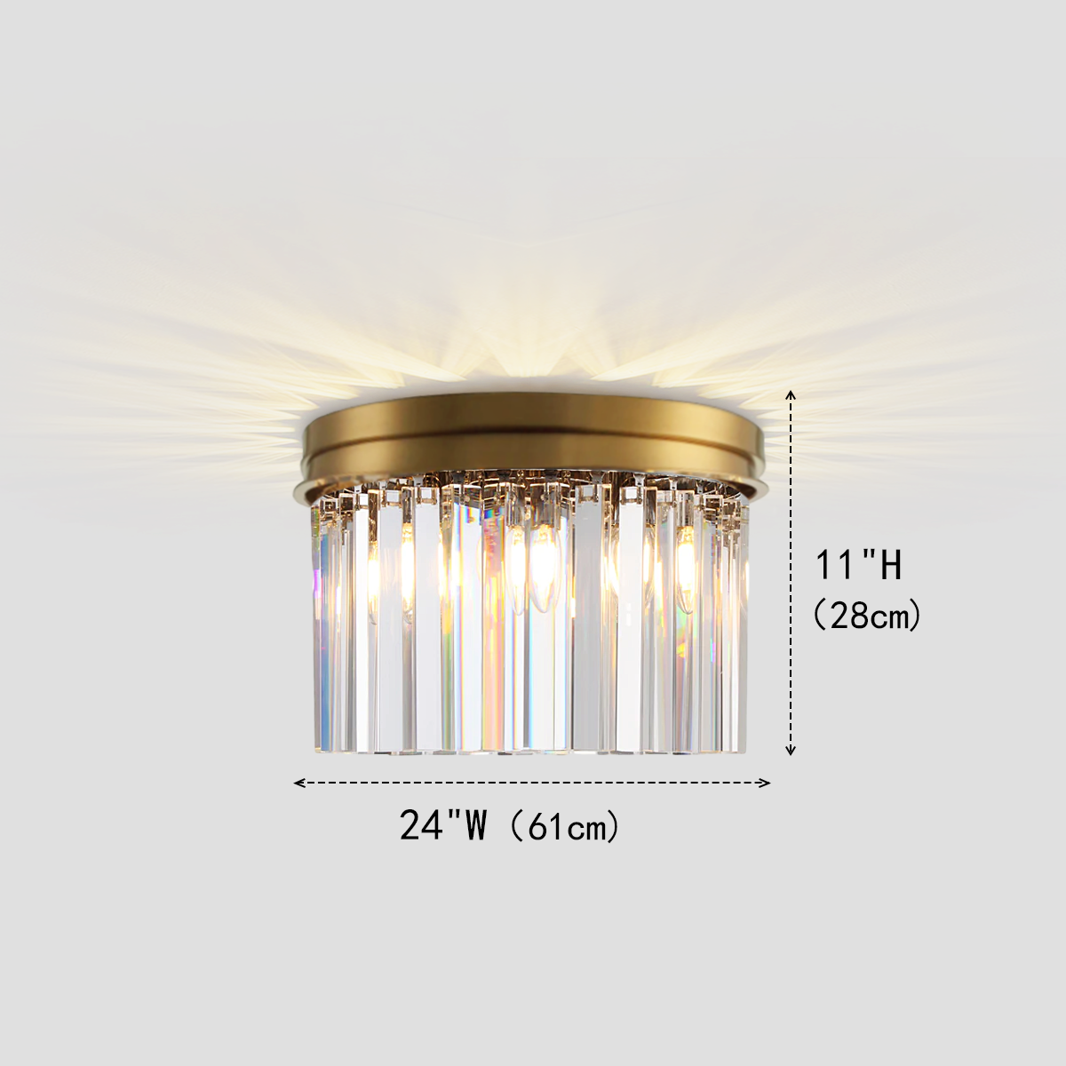Della 1-Tier Crystal Round Flushmount