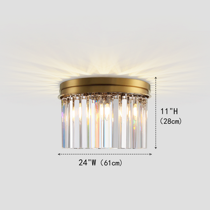 Della 1-Tier Crystal Round Flushmount