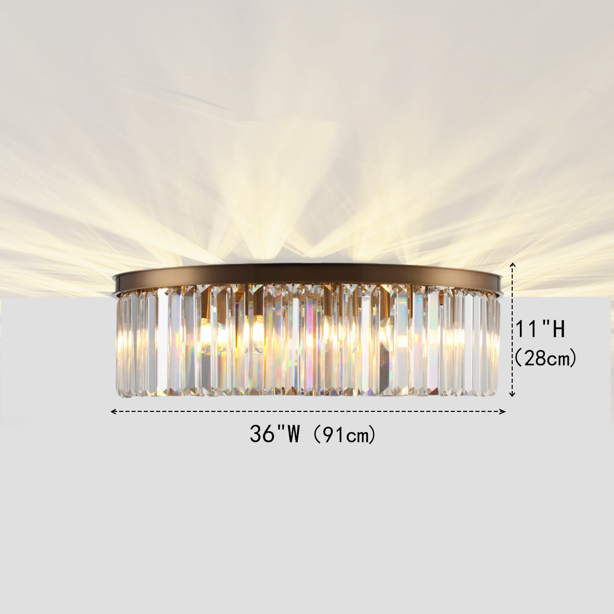 Della 1-Tier Crystal Round Flushmount