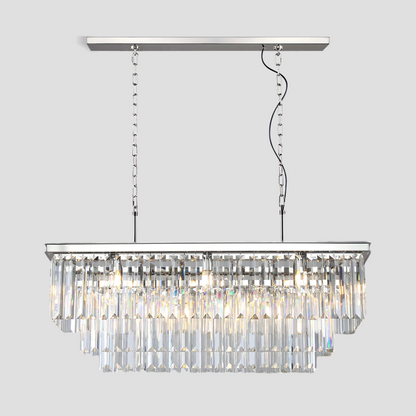 Della 3-Tier Crystal Rectangular Chandelier