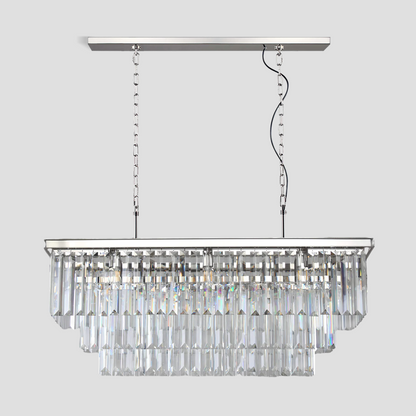 Della 3-Tier Crystal Rectangular Chandelier