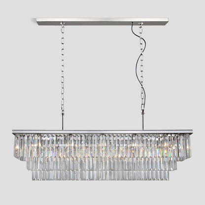 Della 3-Tier Crystal Rectangular Chandelier