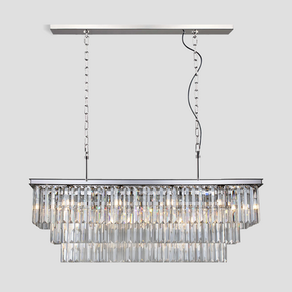 Della 3-Tier Crystal Rectangular Chandelier