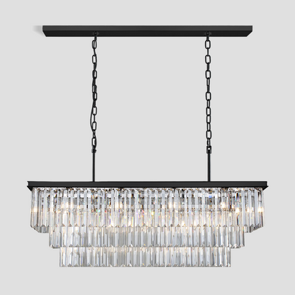 Della 3-Tier Crystal Rectangular Chandelier