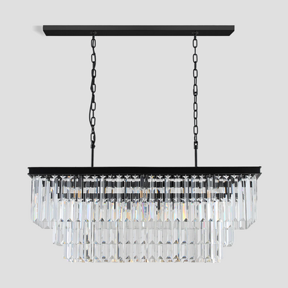 Della 3-Tier Crystal Rectangular Chandelier