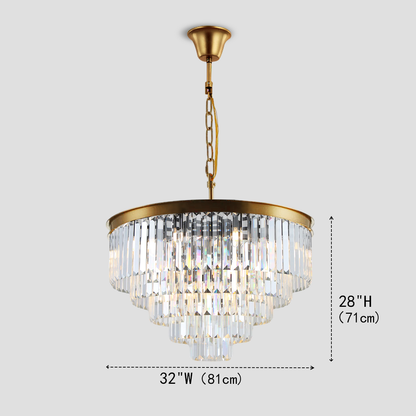 Della  Multi-Tier Clear/Smoke Crystal Round Chandelier
