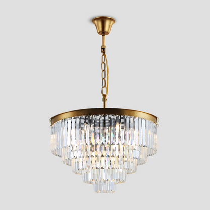 Della  Multi-Tier Clear/Smoke Crystal Round ChandelierChandelier