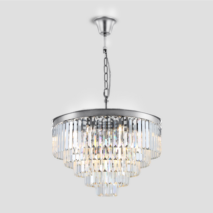 Della  Multi-Tier Clear/Smoke Crystal Round Chandelier