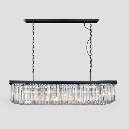 Della Single-Tier Rectangular Crystal Rod Chandelier
