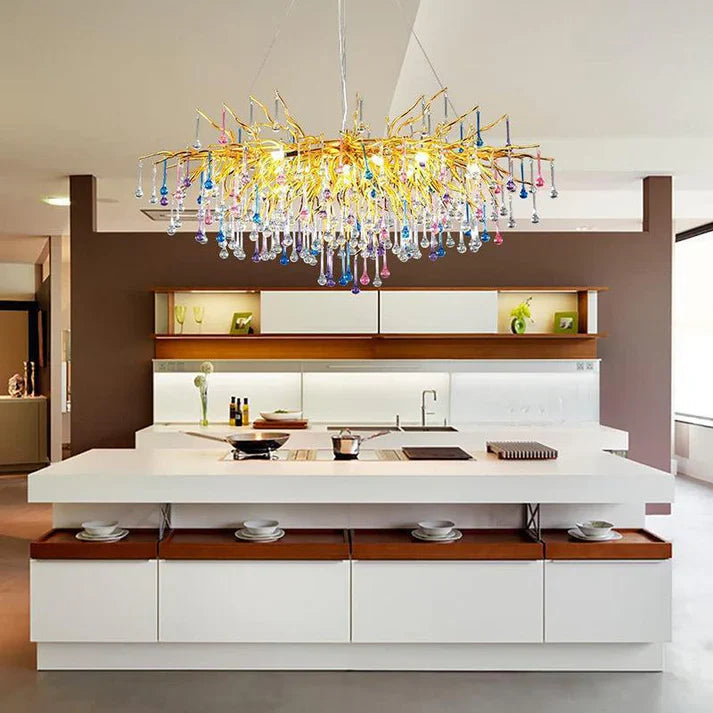 Doris Rain Crystal Branch Chandelier 54"L
