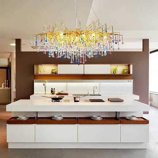 Doris Rain Crystal Branch Chandelier 54"L