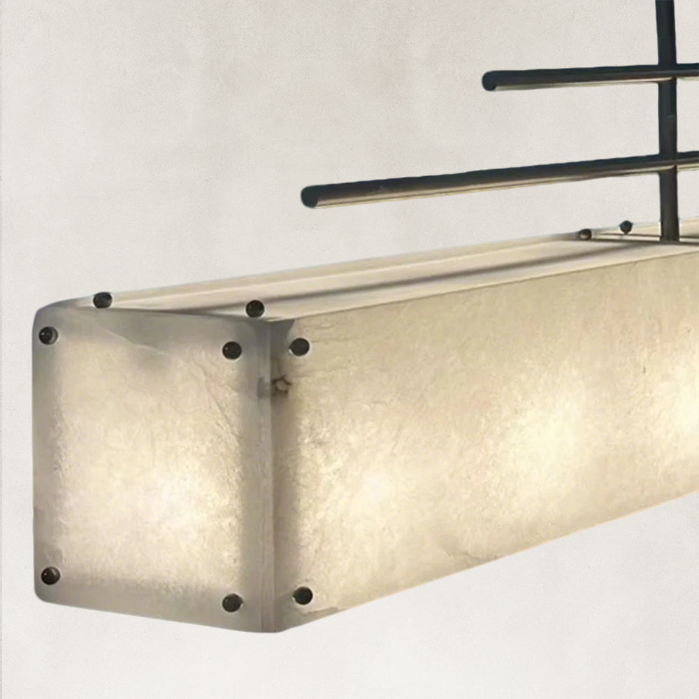 Elena Natural Alabaster Linear chandelier 70"L
