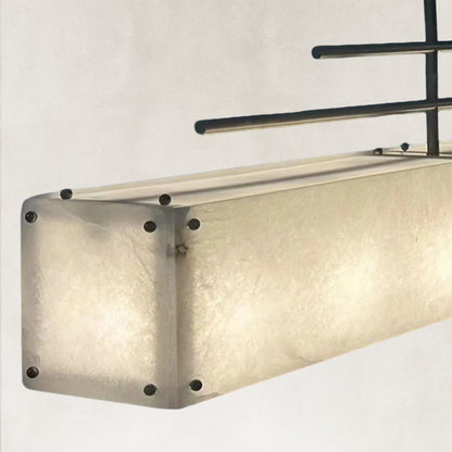 Elena Natural Alabaster Linear chandelier 70"L