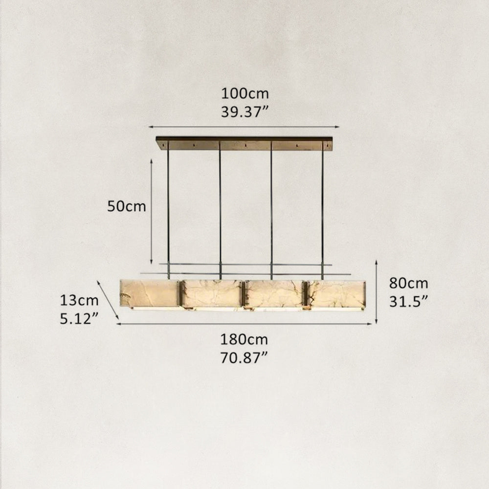Elena Natural Alabaster Linear chandelier 70"L