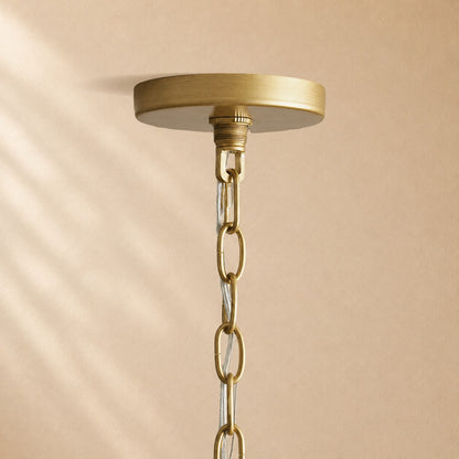 Ella Caged Opal Glass & Brass Small Pendant