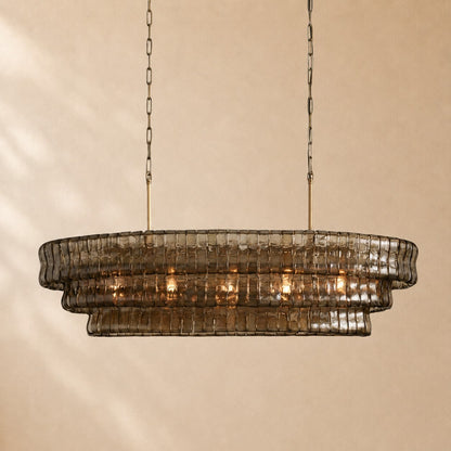Elleson Glass Oval Chandelier 54"W/65"W