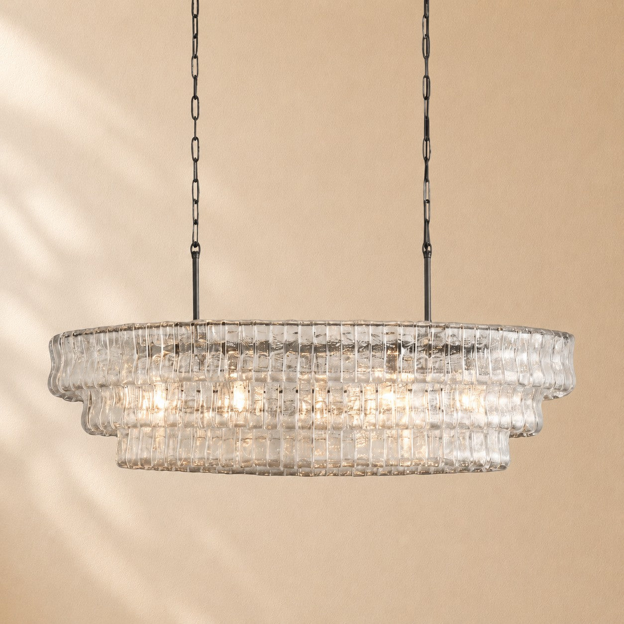 Erin Glass Oval Chandelier 54"W/65"W