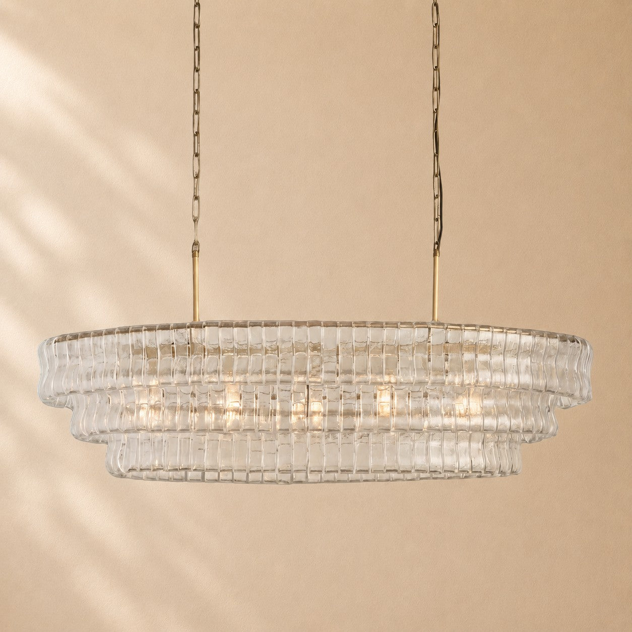 Erin Glass Oval Chandelier 54"W/65"W