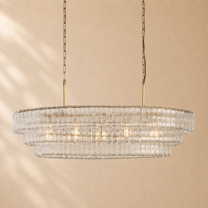 Elleson Glass Oval Chandelier 54"W/65"W