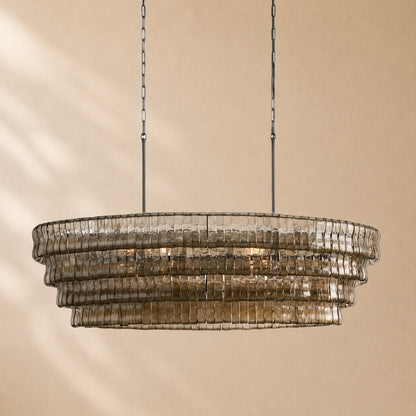 Elleson Glass Oval Chandelier 54"W/65"W