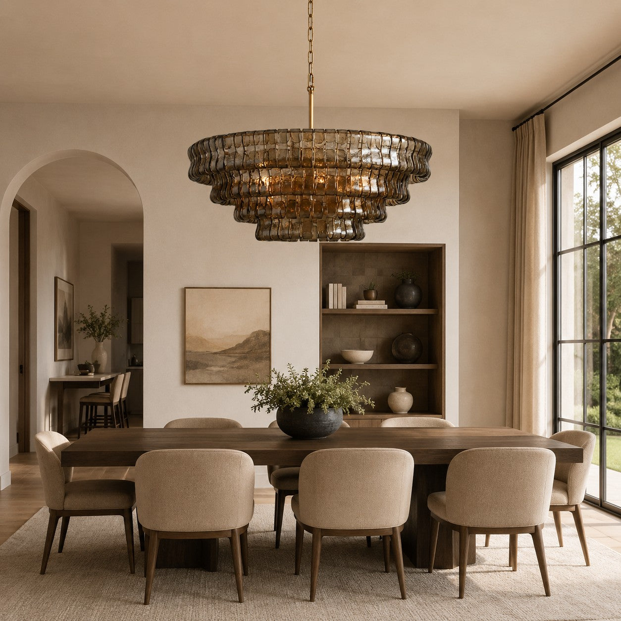 Erin Glass Round Chandelier