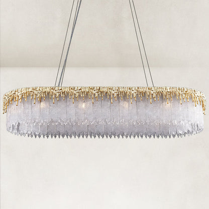 Ethereal Flow Crystal Glass Rectangular Chandelier 40"W