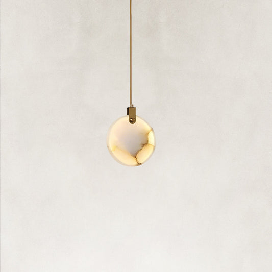 Ethereal Natural Alabaster Globe 1-Light Pendant 11.8“D