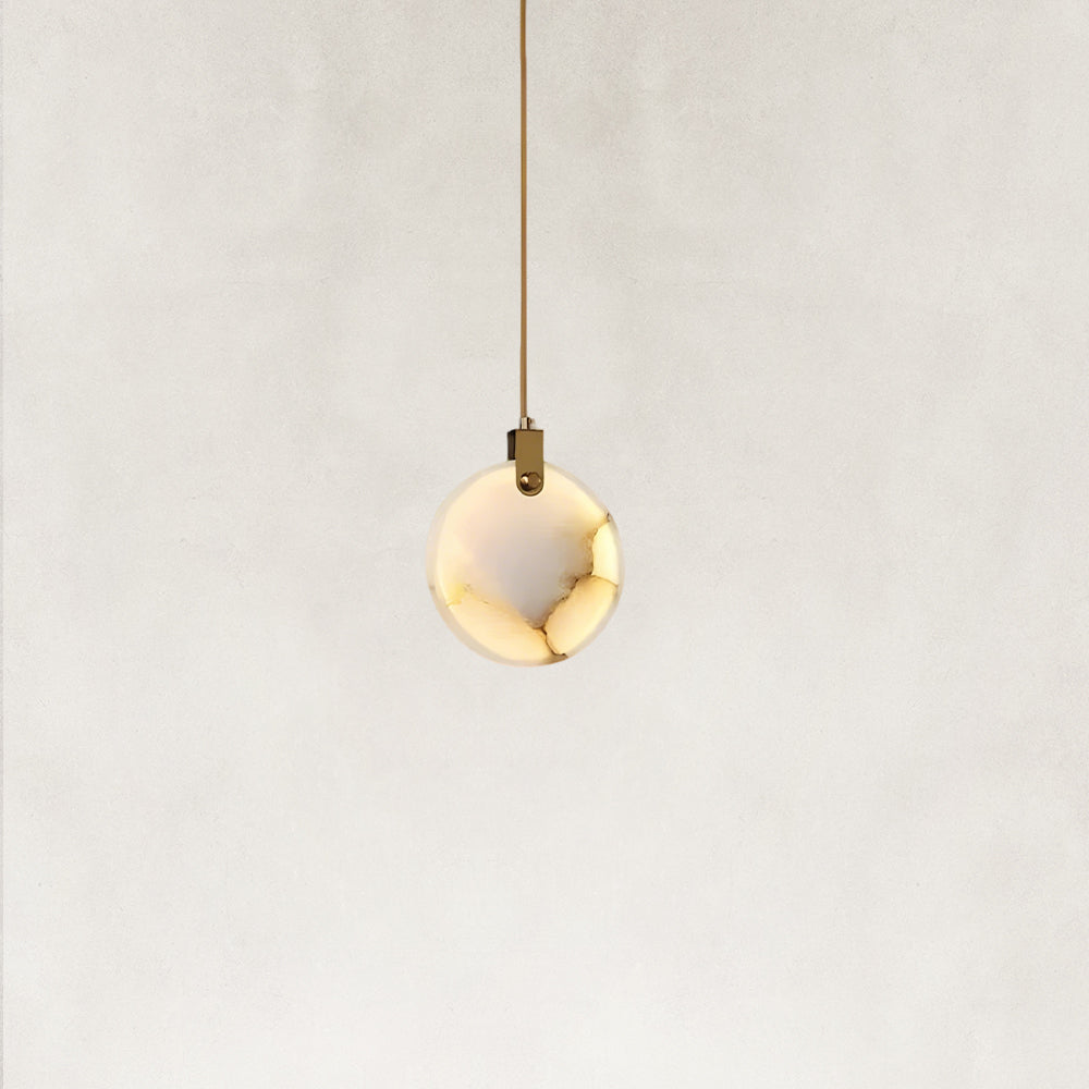 Ethereal Natural Alabaster Globe 1-Light Pendant 7.9“D