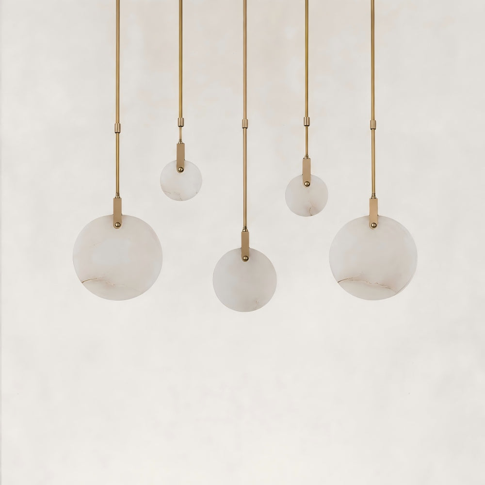 Ethereal Natural Alabaster Globe 5-Light Linear Pendant