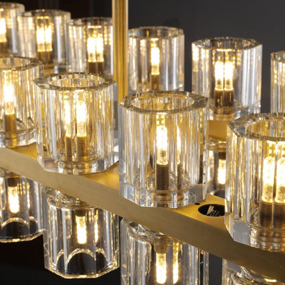 Felix Crystal Rectangular Chandelier 54"