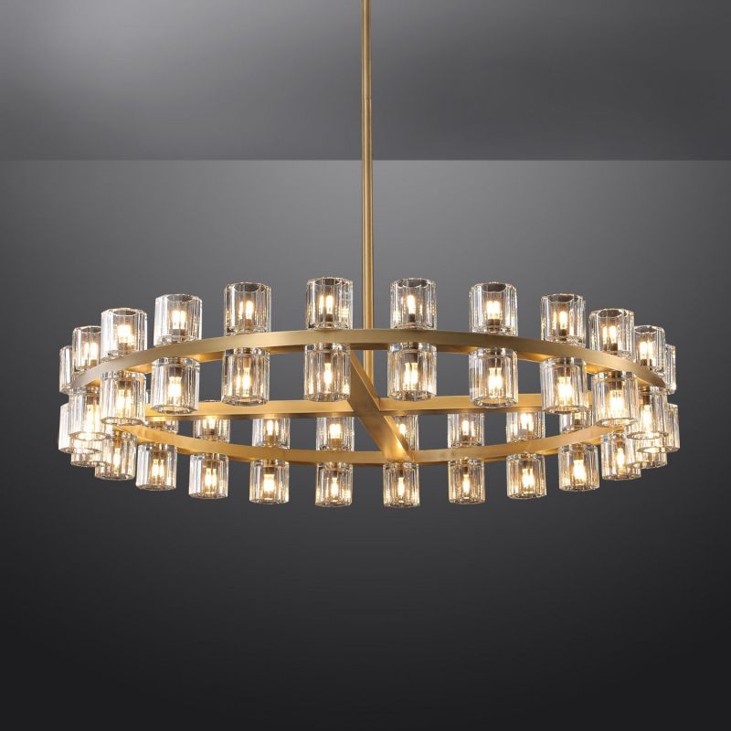 Felix Crystal Shades Round Chandelier 48"