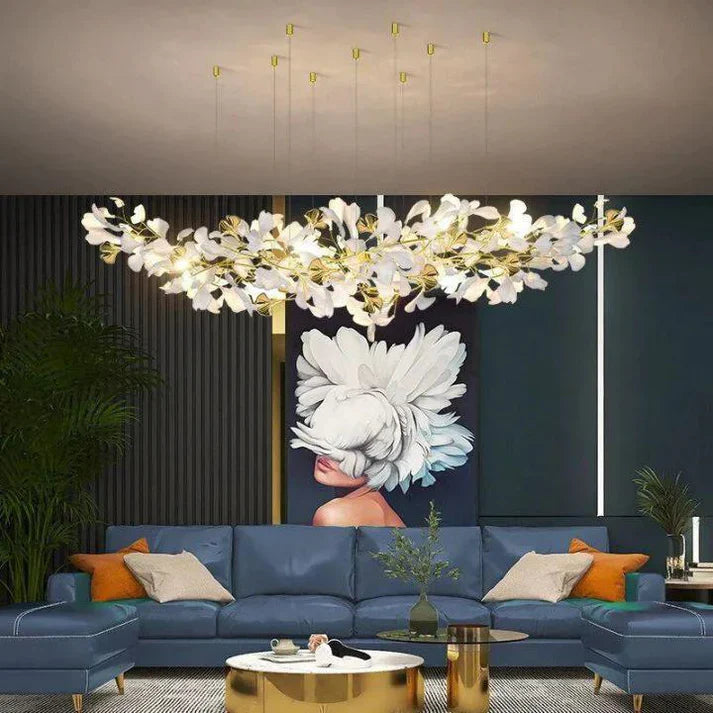 Ginkgo Ceramic A Branch Chandelier