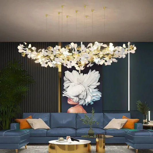 Ginkgo Ceramic A Branch Chandelier