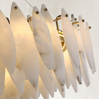 Halo Modern Natural Alabaster Ring chandelier 32"D