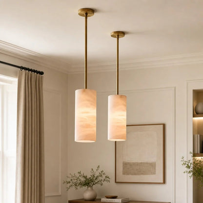 Hannia Alabaster Cylinder Pendant