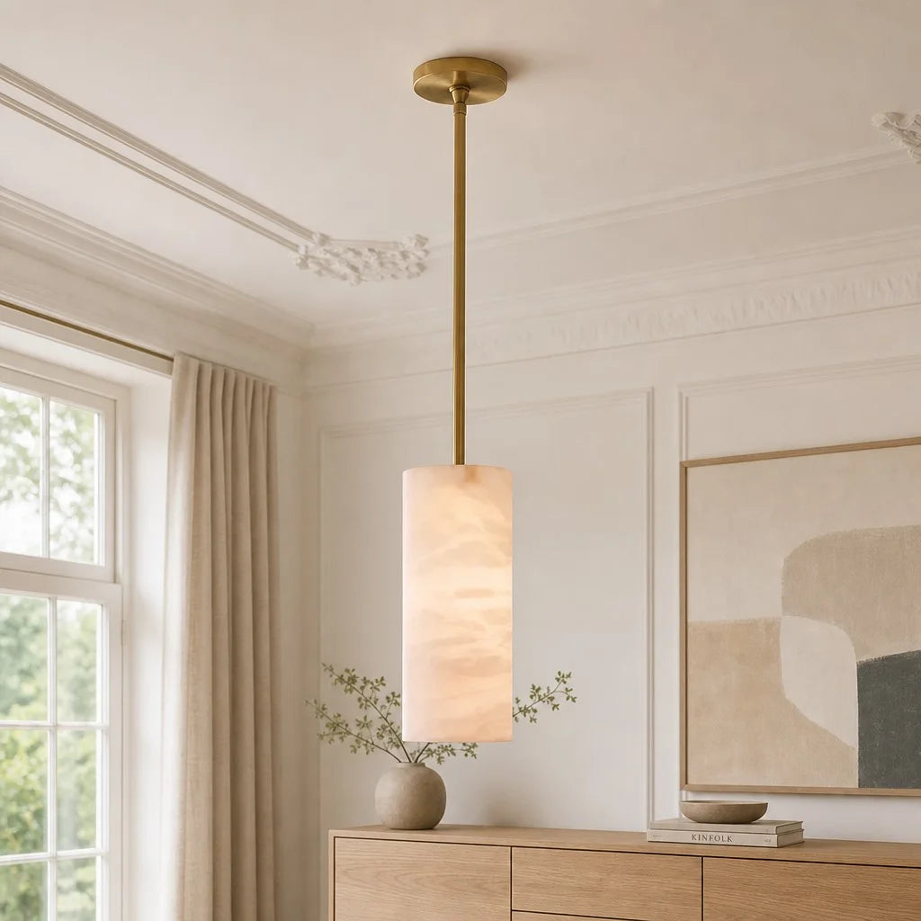 Hannia Alabaster Cylinder Pendant