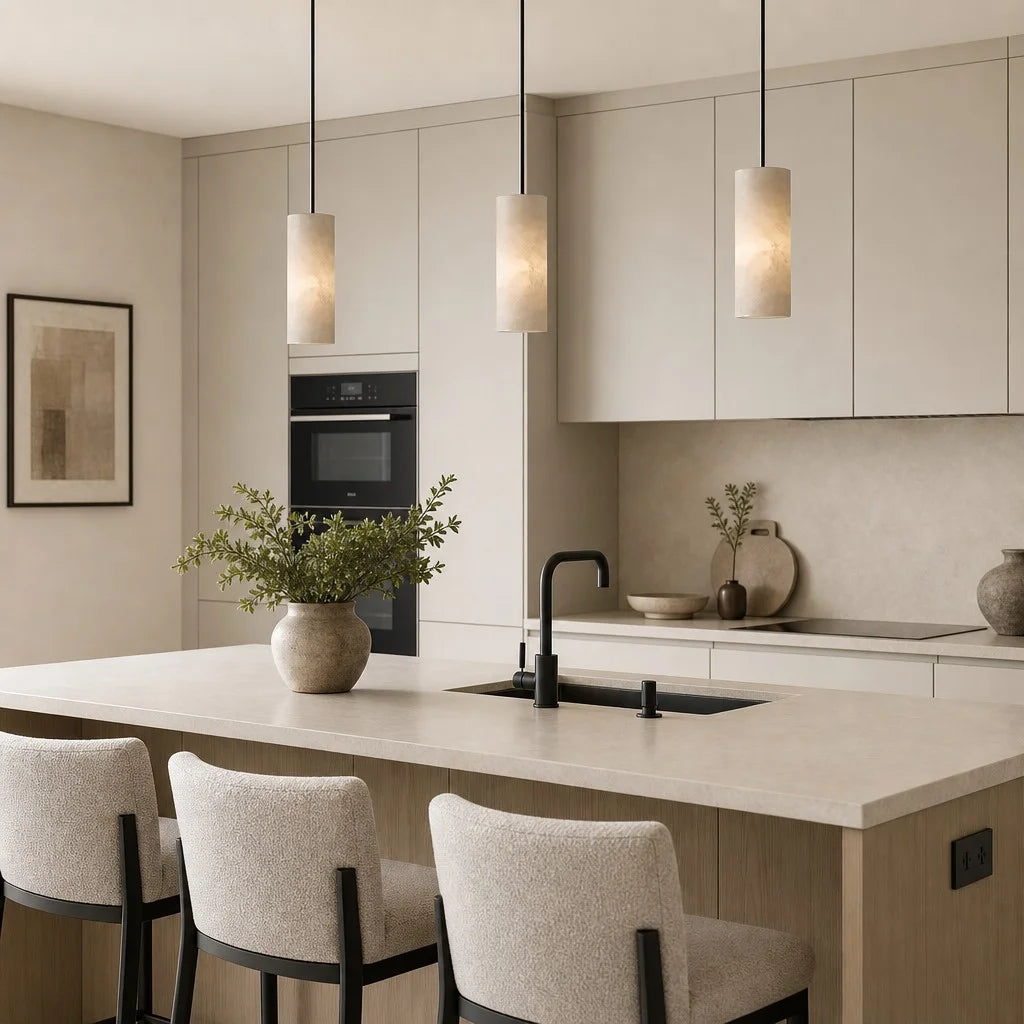 Hannia Alabaster Cylinder Pendant