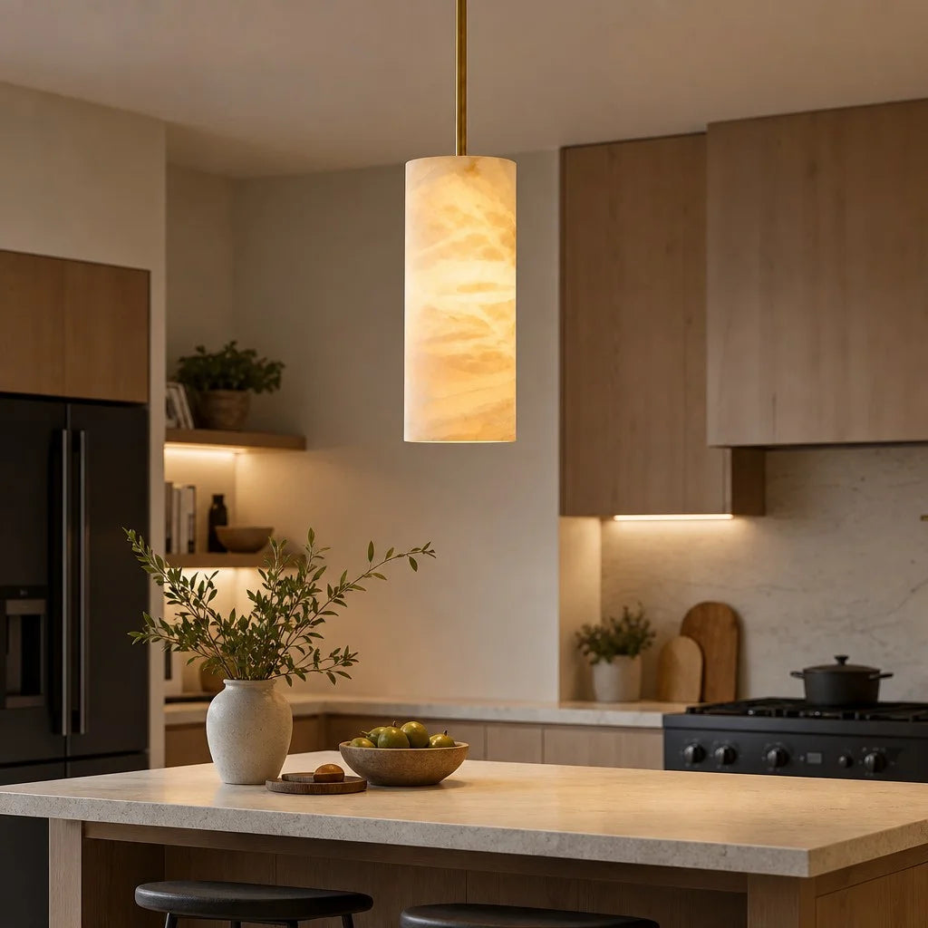 Hannia Alabaster Cylinder Pendant