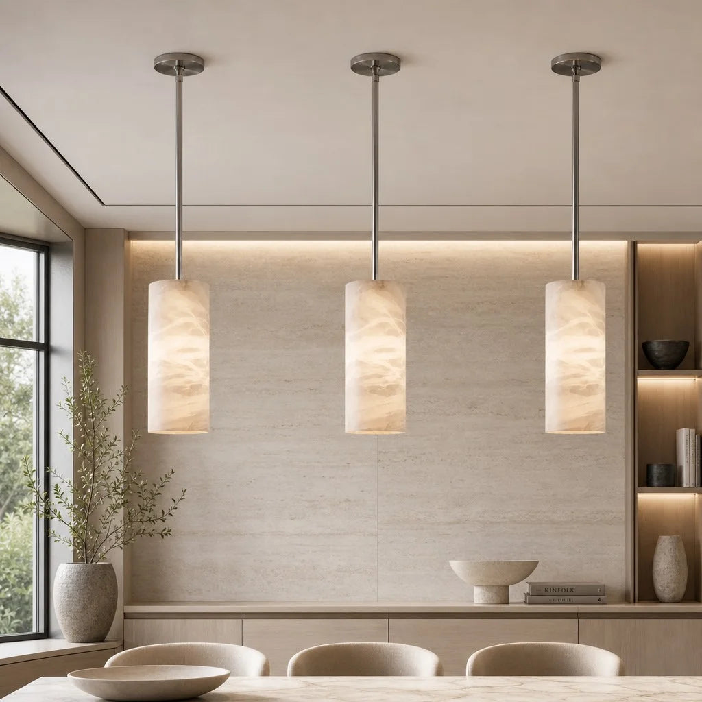 Hannia Alabaster Cylinder Pendant