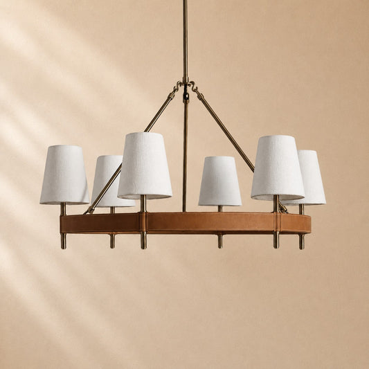 Harvey Round Brass Chandelier