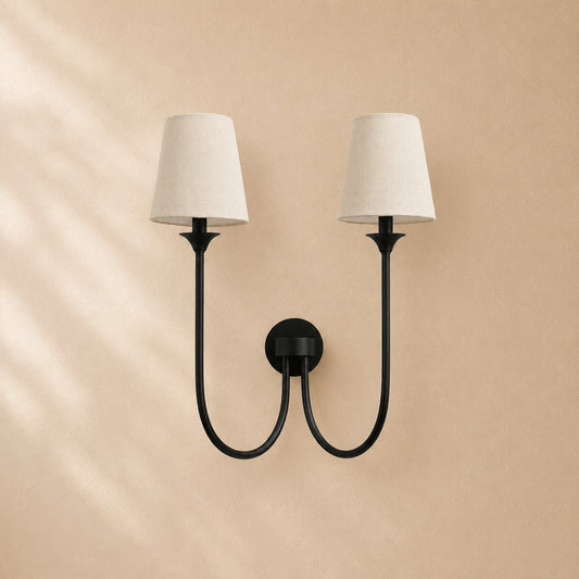Hume 2 Light Curved Arm Wall Sconce
