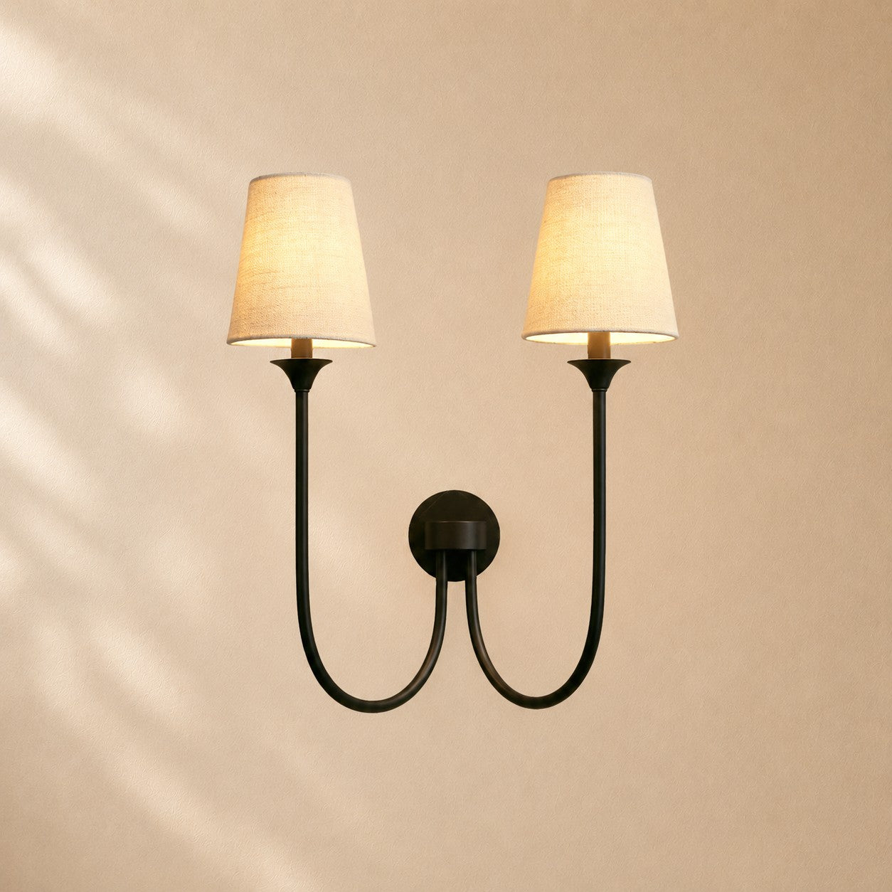 Hume 2 Light Curved Arm Wall Sconce