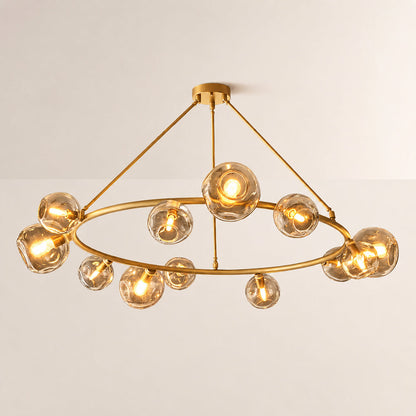 Joan Amber Glass Round Chandelier