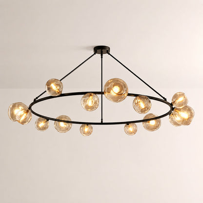Joan Amber Glass Round Chandelier