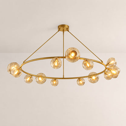 Joan Amber Glass Round Chandelier