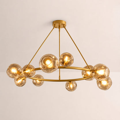 Joan Amber Glass Round Chandelier