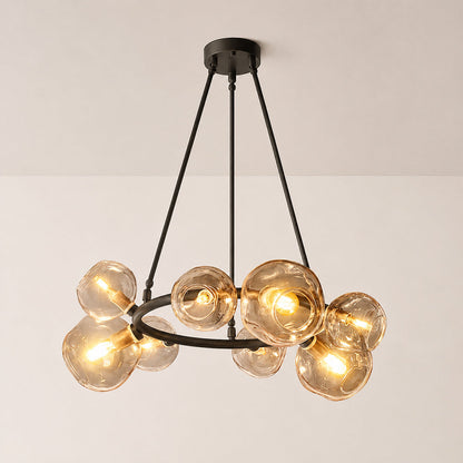 Joan Amber Glass Round Chandelier