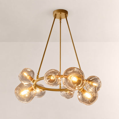 Joan Amber Glass Round Chandelier